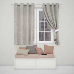 Grey Dandelion Eyelet Blackout Curtains Elegant Flower Window Drapes Botanical Floral Curtain Panels Thermal Darkening