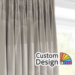 Grey Dandelion Eyelet Blackout Curtains Elegant Flower Window Drapes Botanical Floral Curtain Panels Thermal Darkening - thumbnail 3