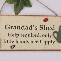Grandad's Shed With Tool & Watering Can Detail Wooden Gift Plaque - thumbnail 2