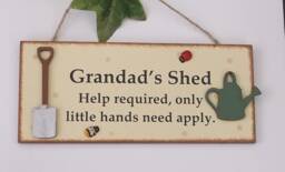 Grandad's Shed With Tool & Watering Can Detail Wooden Gift Plaque - thumbnail 1