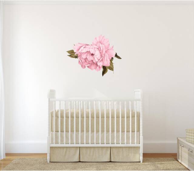 Light Pink Peony #22 Removable Wall Decal Individual Blooming Peonies Baby Girl Room Nursery Decor - Customize Your Own Sticker Set