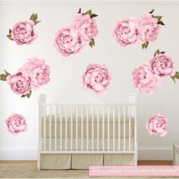 Light Pink Peony #22 Removable Wall Decal Individual Blooming Peonies Baby Girl Room Nursery Decor - Customize Your Own Sticker Set - thumbnail 3