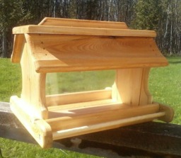 Very Large Post Mount Bird Feeder Cedar Wood Tbnup 1 - thumbnail 1
