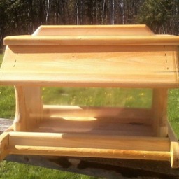 Very Large Post Mount Bird Feeder Cedar Wood Tbnup 1 - thumbnail 2