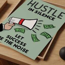 Monopoly Inspired Print - Motivational Print Hustle in Silence Poster Motivational Inspirational Quote - thumbnail 3