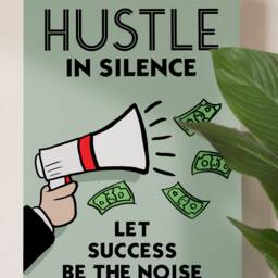 Monopoly Inspired Print - Motivational Print Hustle in Silence Poster Motivational Inspirational Quote - thumbnail 2
