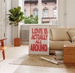 Love Is Actually All Around Print - Minimalist Trendy Wall Art - thumbnail 1