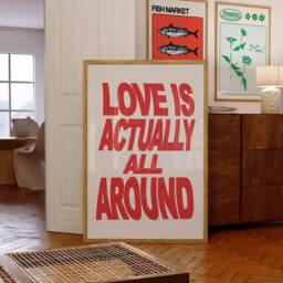 Love Is Actually All Around Print - Minimalist Trendy Wall Art - thumbnail 2