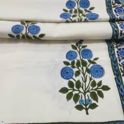 Hand Block Print Cotton Bed Sheet Jaipuri Floral Cover - thumbnail 3