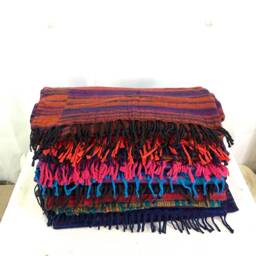 Copper Purple Cosy Blanket 4 Parties Festivals & Snuggling. A Lovely Soft Touch, Very Warm, Nice & Lightweight Shawl Scarf Throw - thumbnail 2