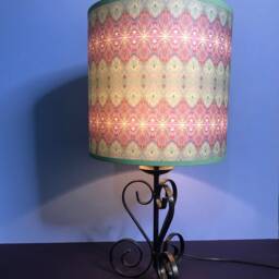 Persian Orchid Purple Turkish Blue Table Lamp Shade - Art Lampshade Gentle Calming Or Ceiling Light - thumbnail 3