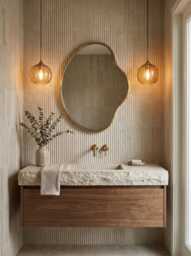 Modern Organic Mirror - Irregular Brass Frame Wall Decor Mirrors