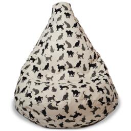 Black Cat Linen Bean Bag Chair Cover With Insert Lover Gift - No Filling - thumbnail 1