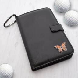 Red Butterfly Design - Personalised Leatherette Golf Organiser Complete With Divot Repairer, Marker, Tees, Scorecard & Pencils - thumbnail 1