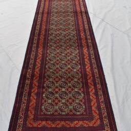 3??9 Ft Green Hallway Carpet, Afghan Handwoven Entry Way Rug - thumbnail 2