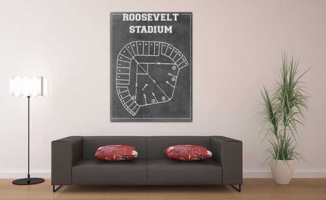 Print Of Vintage Roosevelt Stadium Seating Chart On Photo Paper, Matte Paper Or Canvas - image 1