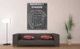 Print Of Vintage Roosevelt Stadium Seating Chart On Photo Paper, Matte Paper Or Canvas - thumbnail 1