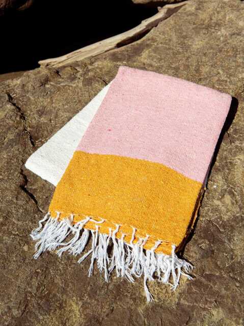 Handwoven Sunrise Blanket Throw - Mexican Artisan Boho Blanket, 48x73 - image 1