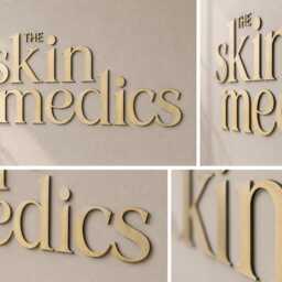 Brushed Gold Text Wall Sign - Custom Laser Cut Logo Sign, Salon & Beauty Decor - thumbnail 4