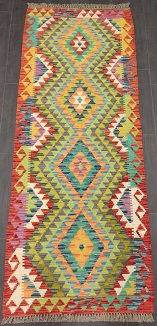 Classic Kilim Runner, Handmade Artisan Afghan Turkish Scandinavian Navajo Bohemian Wool Runner Rug 205x80 cm - image 1