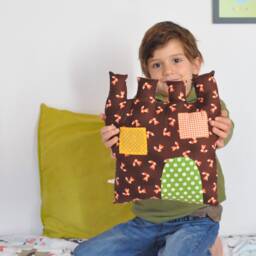 Fox Print Castle Cushion Handmade Nursery Decor - thumbnail 2