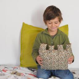 Fox Print Castle Cushion Handmade Nursery Decor - thumbnail 3