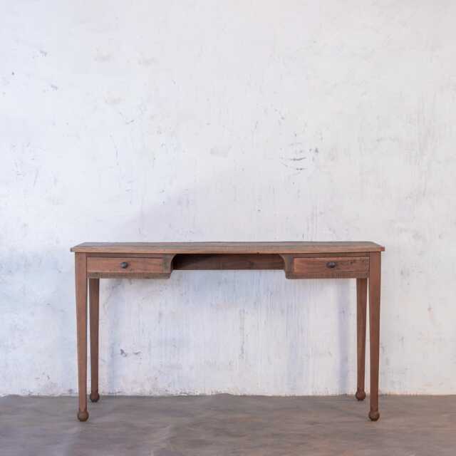 Reclaimed Wood Writing Desk Vintage Farmhouse Style, Carved Legs - image 1