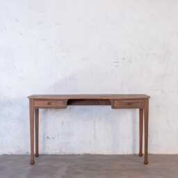 Reclaimed Wood Writing Desk Vintage Farmhouse Style, Carved Legs - thumbnail 1