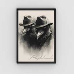 Crow Print Poster, Gothic Wall Art, Dark Decor, Film Noir Print, Corvid Attempted Murder A4 - thumbnail 1