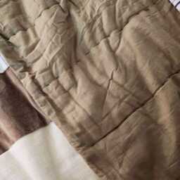 Hand Block Print Striped Quilt Creme Grey Cotton Bedding.throw Blanket - thumbnail 3