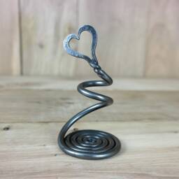 Heart Pen Holder - Valentines Day Birthday Anniversary Wedding Mother's Blacksmith Hand Forged - thumbnail 2