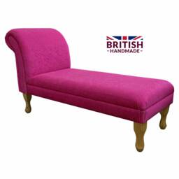 Handmade Pink Armless Chaise Longue