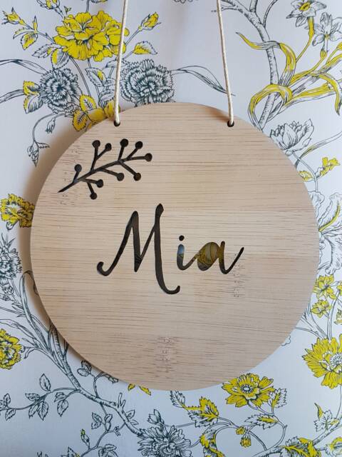 Personalised Wooden Wall/Door Hanging-Wall Hanging-Wall Art-Wooden Sign-Custom Name-Kids Gift-Baby Gift-Lasercut - image 1