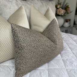Bronze Gold Shimmer Scatter Cushion Cover 12x20 - Luxury Pillow Case, Textured Ontario Mole Fabric - thumbnail 1