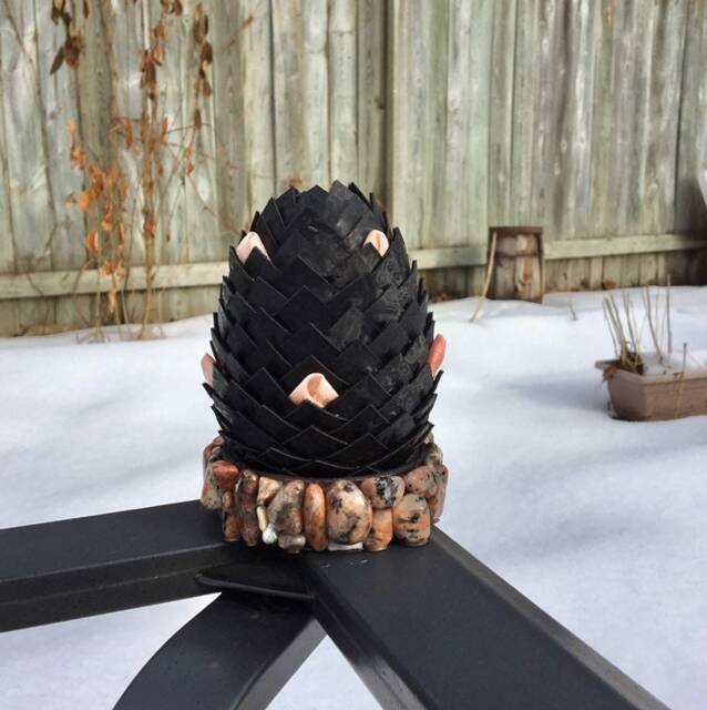 Ooak Dragon Egg Hand Crafted Ornament, Petal Scale Wyvern Egg - image 1