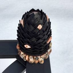 Ooak Dragon Egg Hand Crafted Ornament, Petal Scale Wyvern Egg - thumbnail 3