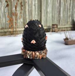 Ooak Dragon Egg Hand Crafted Ornament, Petal Scale Wyvern Egg - thumbnail 1