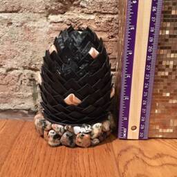 Ooak Dragon Egg Hand Crafted Ornament, Petal Scale Wyvern Egg - thumbnail 4