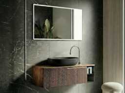 V_44 Bathroom Black Concrete Sink - Vanity Top Concrete Sink Countertop Oval Shape Vessel Basin Handmade Quality