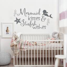 Mermaid Kisses Starfish Wishes Wall Decal - Girls Nursery Decor Ww115 - thumbnail 3