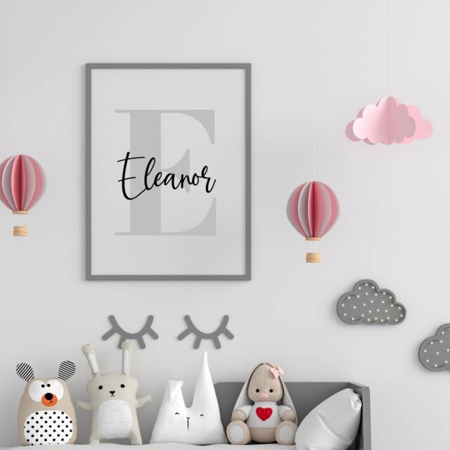Personalised Name Print, Initial Block Wall Art, Kids Bedroom Decor, Gift For - image 1
