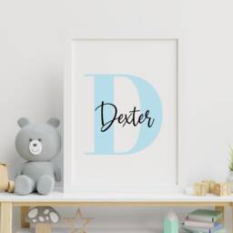 Personalised Name Print, Initial Block Wall Art, Kids Bedroom Decor, Gift For - thumbnail 2