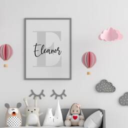 Personalised Name Print, Initial Block Wall Art, Kids Bedroom Decor, Gift For - thumbnail 1