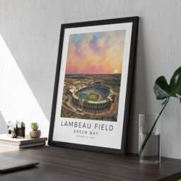 Green Bay Lambeau Field Art Print & Frames - Gift Decor Impressionist Painting Packers Stadium Frame Poster For Him Dad Drawing - thumbnail 2