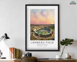 Green Bay Lambeau Field Art Print & Frames - Gift Decor Impressionist Painting Packers Stadium Frame Poster For Him Dad Drawing - thumbnail 1