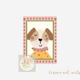 Bright Personalised Girls Initial, Dog & Flower Prints. Perfecr For A Room, Nursery Or Playroom - Prints Only, Unframed - thumbnail 2