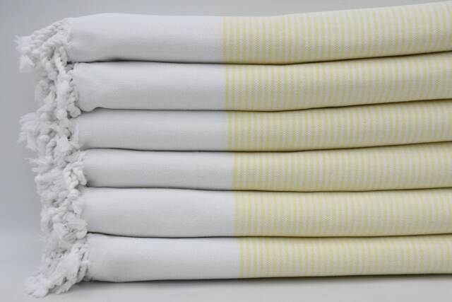 40''x70'', Turkish Towel, Towel Bath Towel, Sauna Towel, Soft Towel, Bohemian Towel, Yellow Striped Towel, Turkish Cotton Towel, B1-Gelinteli - image 1