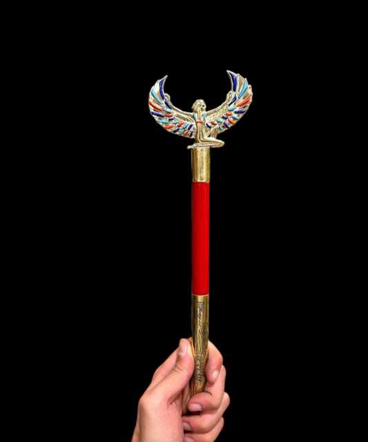 Ebony & Brass Was Sceptre Ancient Egyptian Osiris Staff - image 1