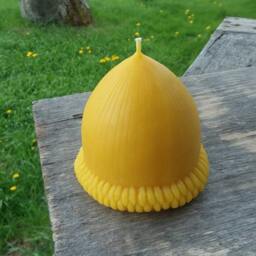 Large Beeswax Acorn Candle Natural Farmhouse Cabin Decor - thumbnail 2