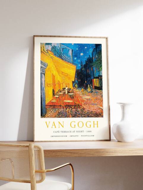 Van Gogh Art Print, Caf?? Terrace At Night, Poster, Famous Paintings Art, Scenery & Nature Decor, A1/A2/A3/A4 - image 1